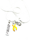 Gold Ribbon Necklace - This is Tough ... But So Am I