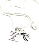 Black Ribbon Awareness Necklace - If God Gives Us Only What We Can Handle, He Must Think I'm A BADASS