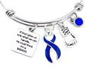 Dark Navy Blue Ribbon Charm Bracelet - If God Gives Us Only What We Can Handle, He Must Think I'm A Badass