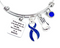 Dark Navy Blue Ribbon Charm Bracelet - If God Gives Us Only What We Can Handle, He Must Think I'm A Badass
