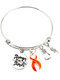 Orange Ribbon Charm Bracelet - Stronger Than The Storm