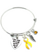 Gold Ribbon Sympathy / Memorial Bracelet - Your Wings Were Ready, My Heart Was Not