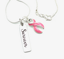 Pink Ribbon Breast Cancer Survivor Necklace