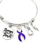 Purple Ribbon Charm Bracelet - Stronger than the Storm