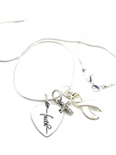 White Ribbon Faith Necklace