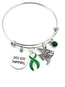 Green Ribbon Charm Bracelet  - Just Keep Swimming