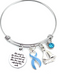 Light Blue Ribbon - She Stood in the Storm / Adjusted Her Sails Charm Bracelet