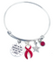 Red Ribbon Charm Bracelet - Only in Darkness Can We See The Stars