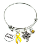 Gold Ribbon Charm Bracelet - Just Keep Swimming