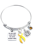 Gold Ribbon Charm Bracelet - You Are More Loved Than You Could Possibly Know