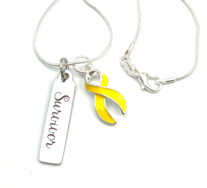 Yellow Ribbon Survivor Necklace - Rock Your Cause Jewelry