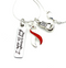 Red & White Ribbon - This Is Tough, But So Am I / Boxing Glove Necklace