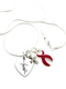 Burgundy Ribbon Necklace - Faith Necklace