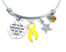 Yellow Ribbon Charm Bracelet - Only in Darkness Can You See Stars