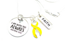 Yellow Ribbon Necklace - I Am With You Always - Matthew 28:20