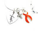 Orange Ribbon Faith Necklace