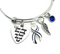 ALS / Blue & White Striped Ribbon Bracelet - Your Wings Were Ready, My Heart was Not Memorial / Sympathy Gift