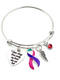 Pink Purple Teal (Thyroid) Ribbon - Your Wings Were Ready, My Heart Was Not / Memorial, Sympathy Gift