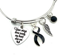 Black Ribbon Sympathy / Memorial Bracelet  - Your Wings Were Ready, My Heart Was Not