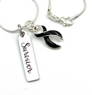 Black Ribbon Survivor Necklace