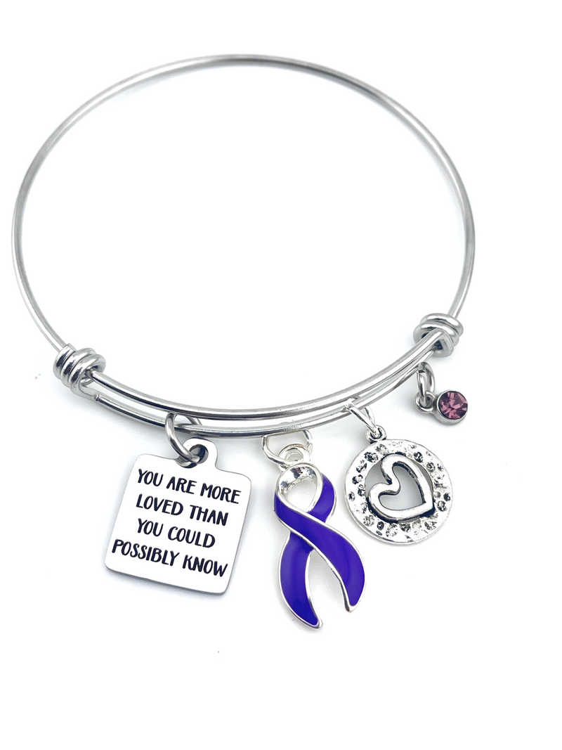 Purple Ribbon Bracelet - You Loved Are More Loved Than You Could Possibly Know