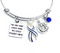 ALS / Blue & White Striped Ribbon Bracelet - You Are More Loved Than You Could Possibly Know