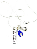 Periwinkle Ribbon - This is Tough, But So Am I Necklace