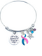 Pink & Teal (Previvor) Ribbon Bracelet - Only in Darkness Can you See the Stars