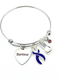 Violet Purple Ribbon Charm Bracelet - Survivor