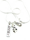 Zebra Ribbon Necklace - This is Tough, But So Am I / Boxing Glove Charm