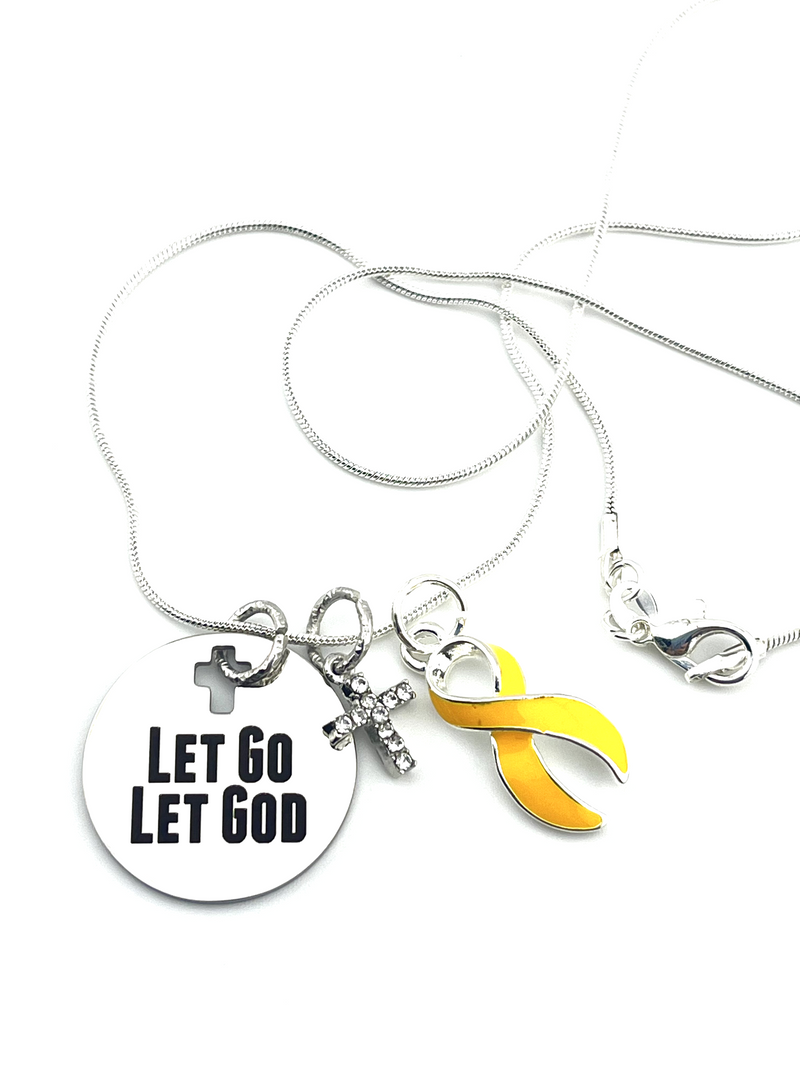 Yellow Ribbon Necklace – Let Go, Let God