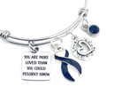 Black Ribbon Charm Bracelet - Your Are More Loved than You Could Possibly Know