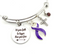 Purple Ribbon Charm Bracelet - Let Your Faith Be Bigger Than Your Fear