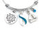 Teal & White Ribbon Charm Bracelet - She Stood In The Storm / Adjusted Her Sales