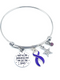 Purple Ribbon Charm Bracelet - Only in Darkness Can You See the Stars