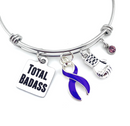 Purple Ribbon Total Badass Charm Bracelet