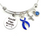 Periwinkle Ribbon Bracelet - Let Your Faith Be Bigger Than Your Fear