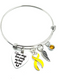 Yellow Ribbon Sympathy Bracelet - Your Wings Were Ready, My Heart Was Not