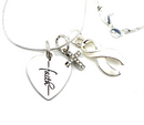 White Ribbon Faith Necklace