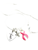 Pink Ribbon Faith Necklace / Breast Cancer Survivor