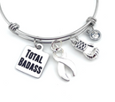 White Ribbon Total Badass - Charm Bracelet