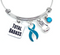 Teal Ribbon Total Badass Charm Bracelet