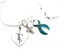 Teal Ribbon Faith / Encouragement Necklace