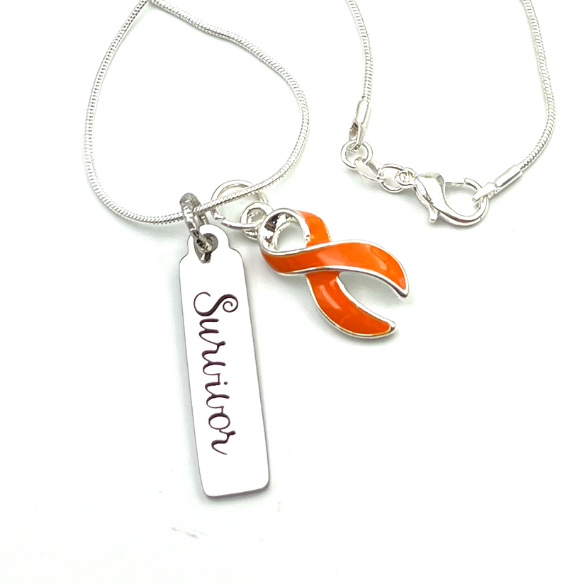 Orange Ribbon Survivor Necklace - Rock Your Cause Jewelry