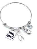 White Ribbon Total Badass - Charm Bracelet