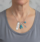 Spoonie Necklace – Personalized Chronic Illness Awareness Necklace with Ribbon Charm, Silver Spoon Pendant, Invisible Illness Gift, Fibromyalgia, Lupus, EDS Warrior Jewelry