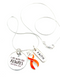 Orange Ribbon - I Am With You Always - Matthew 28:20 Charm Necklace