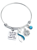 Teal & White Ribbon Bracelet - You Are More Loved Than You Could Possibly Know