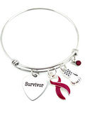 Teal Ribbon Survivor Charm Bracelet