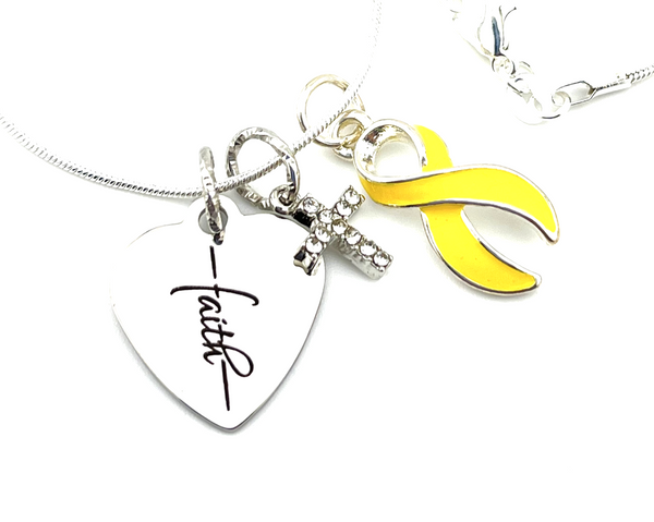 Yellow Ribbon Faith Necklace